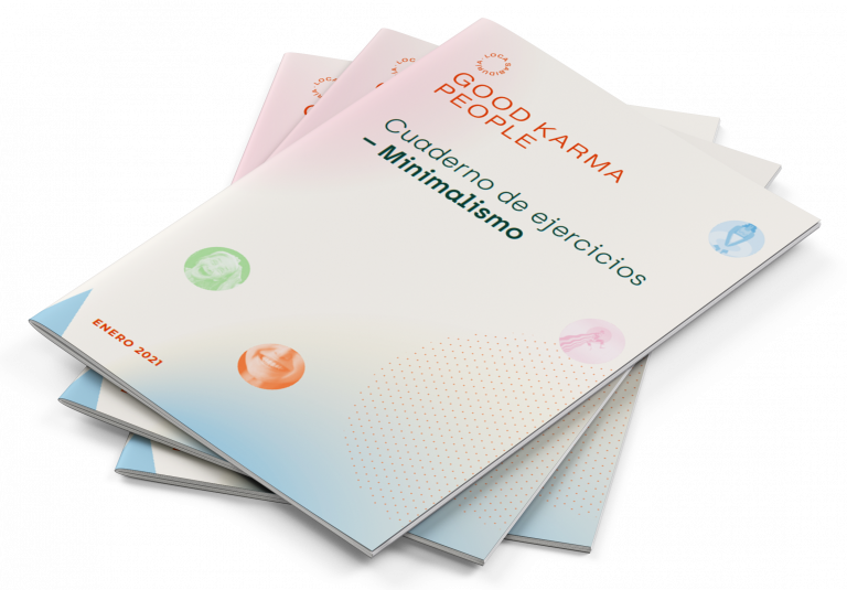 mockup good karma people portada cuaderno de ejercicios minimalismo