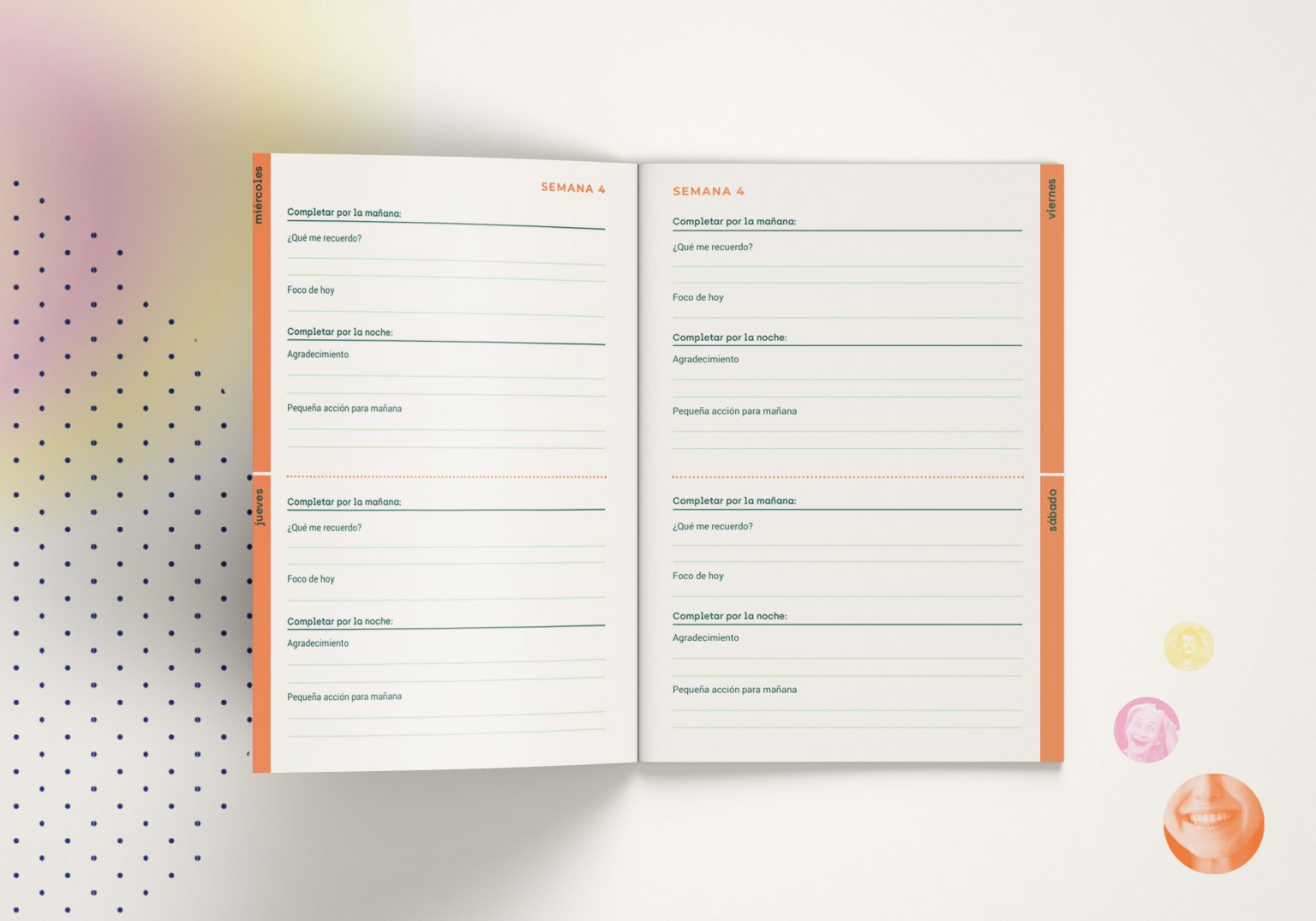 mockup good karma people cuaderno de ejercicios minimalismo páginas interiores
