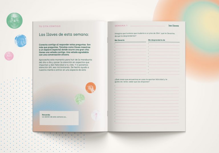 mockup good karma people cuaderno de ejercicios minimalismo interior