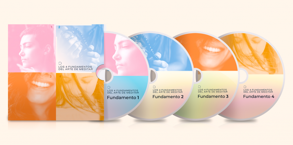 ilustración de los CD Los 4 Fudamentos del Arte de Meditar