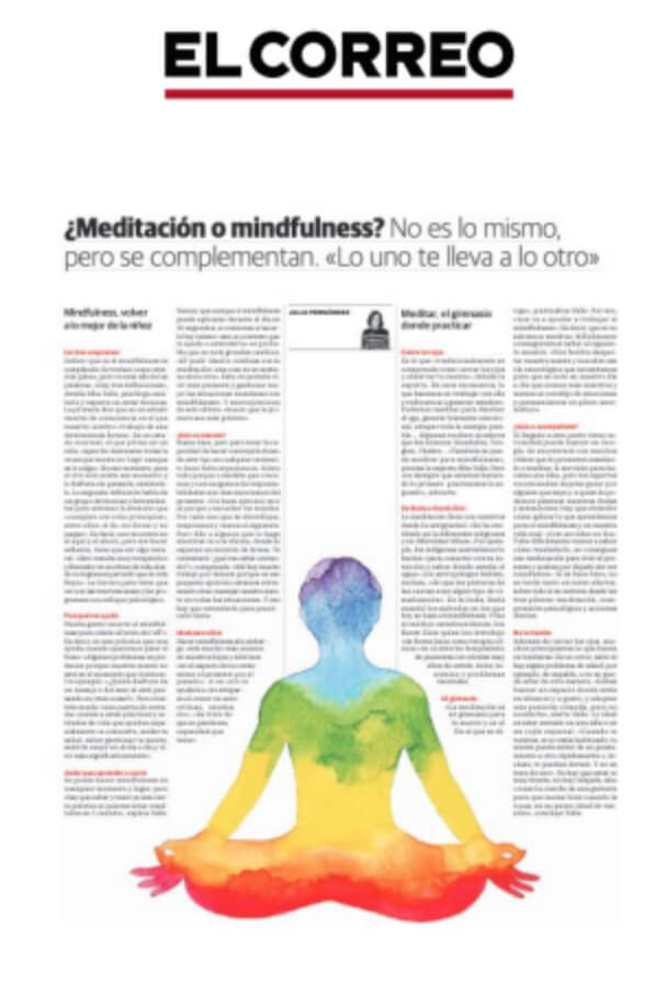 Alba Valle hablando sobre meditacion y mindfulness en el periódico El Correo