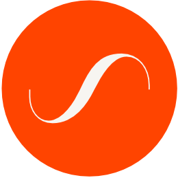 letra s circulo naranja
