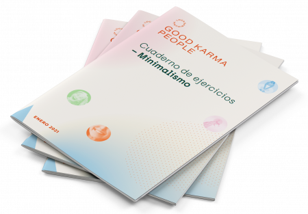 mockup good karma people portada cuaderno de ejercicios minimalismo